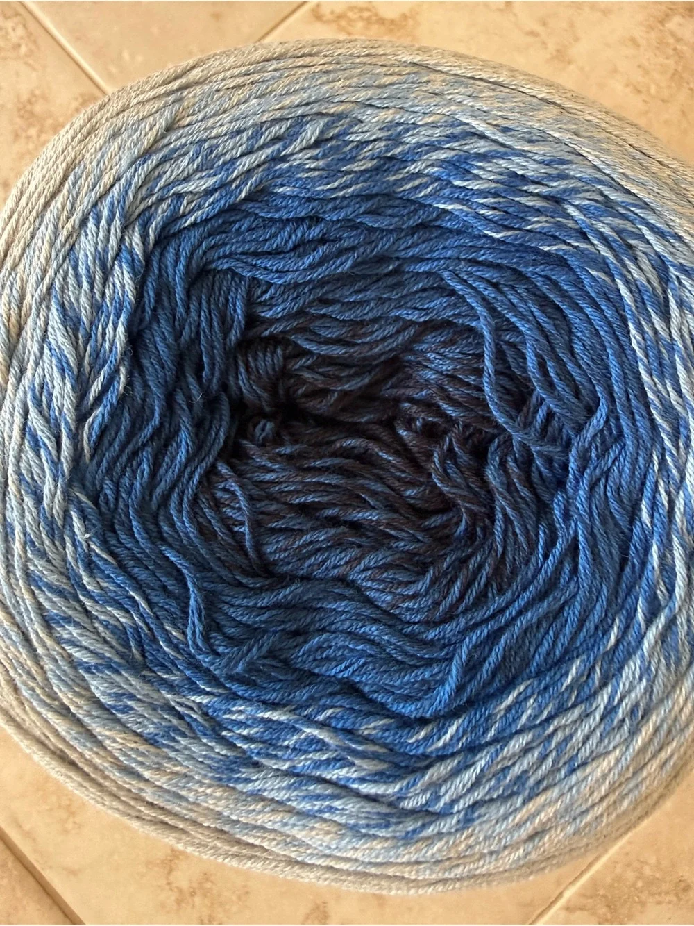Yarn Art Flowers Blue Gradient Yarn Cake - Navy to Pale Blue/Gray